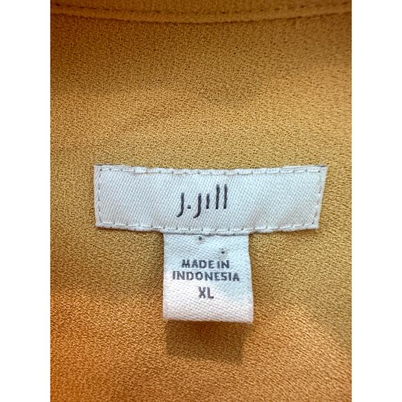 J. JILL | Mustard Yellow Button Down Blouse Long Sleeve Collared Shirt | Size XL - Picture 5 of 7
